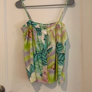 Mara Hoffman Button Front Tank in Flora Stone